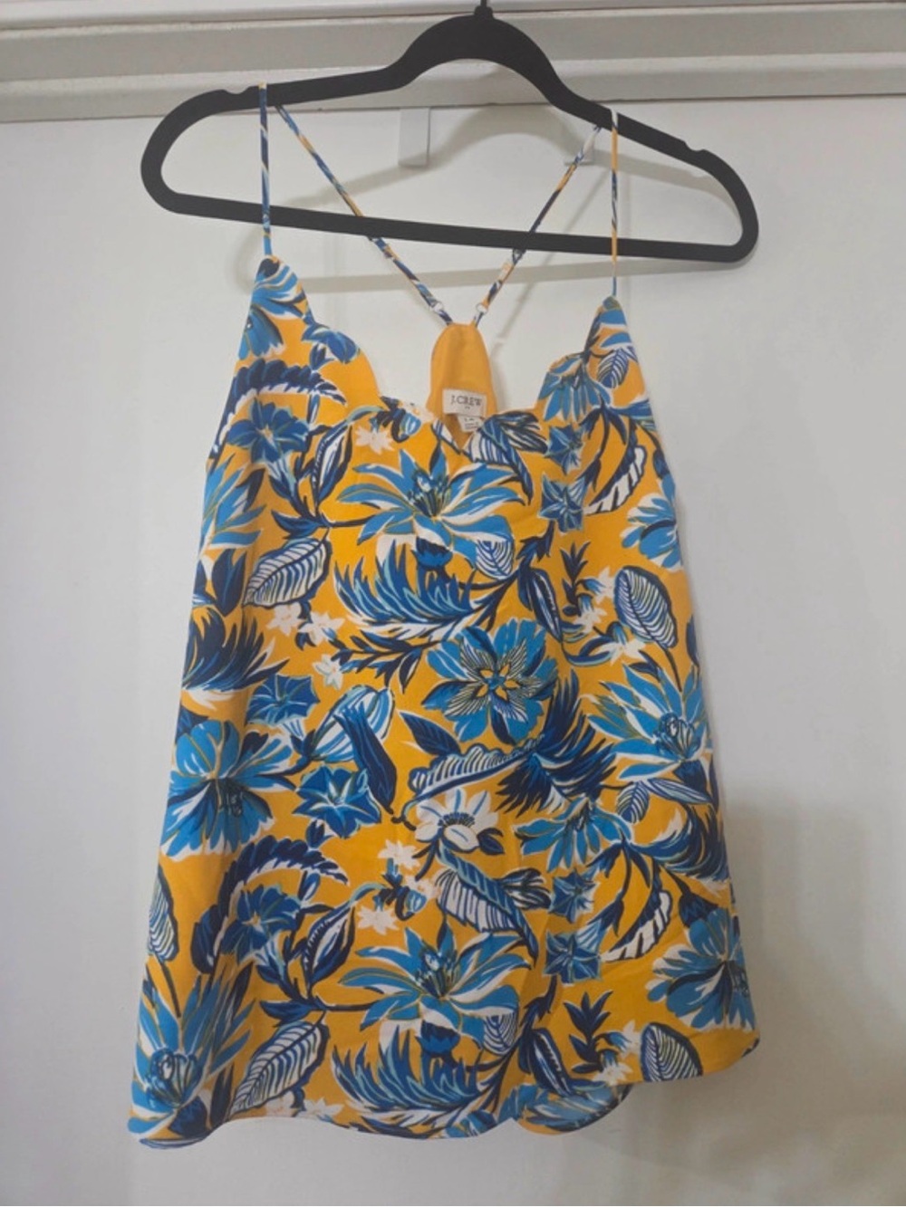J. Crew Yellow and Blue Floral women’s top